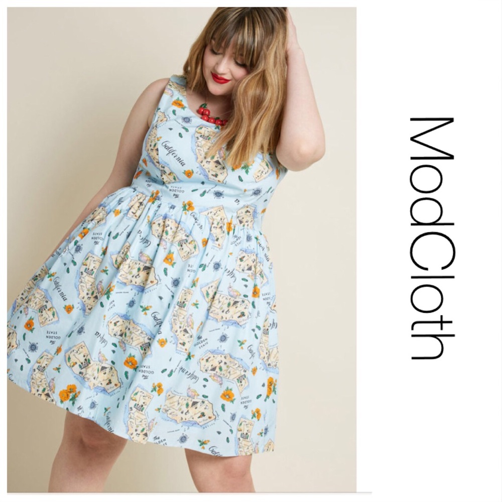ModCloth Scoopneck California Dress 1X